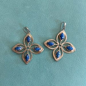 Vintage Kendra Scott earrings blue & gold